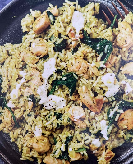 Spicy Green Chilli Chicken Rice