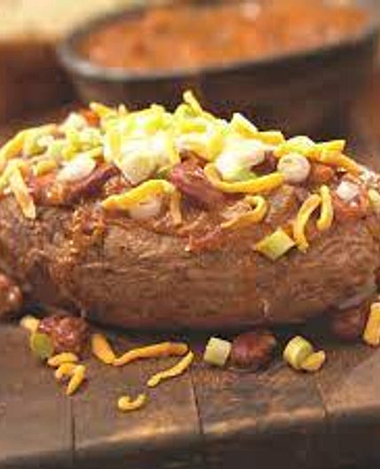 Double-Yummy Chili Stuffed Baked Potatoes