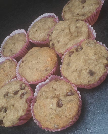 banana and chocolate chip muffins