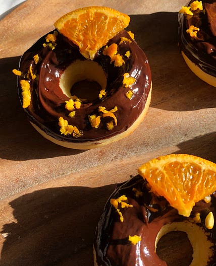 Chocolate orange doughnuts (86cal each)