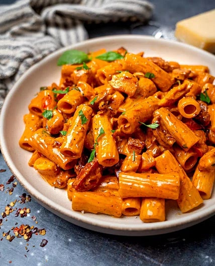 creamy chicken and chorizo pasta