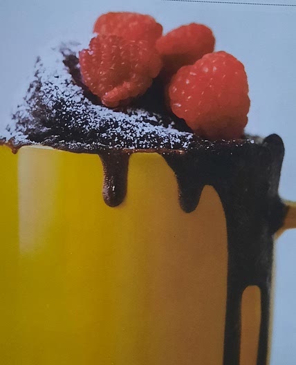 Raspberry chocolate mug cake