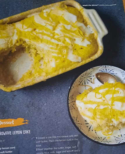 Microwave lemon cake