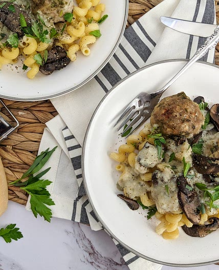 Turkey Meatballs and Herbed Cream Sauce