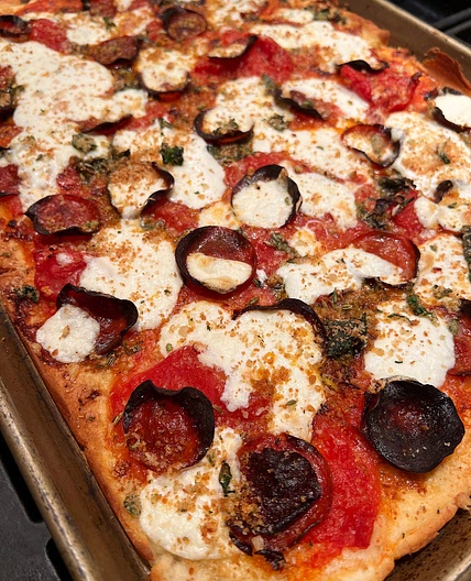 Hearty Pepperoni, Mushroom, & Oregano Pizza