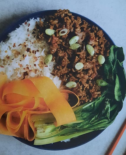 Spicy beef and rice bowls