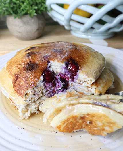 Blueberry Cottage Cheese Pacakes
