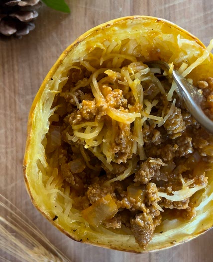 Spaghetti Squash with Ground Turkey