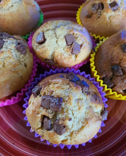 Mum's chocolate chunk muffins