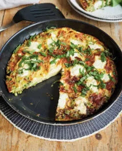 Goat’s Cheese, Pea & Basil Frittata