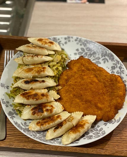 Pork Escalope and Pierogi 