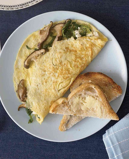 Wild Mushroom and Goat Cheese Omelets