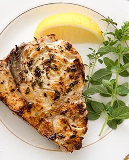 Grilled Swordfish Steaks with Lemon Oregano Marinade
