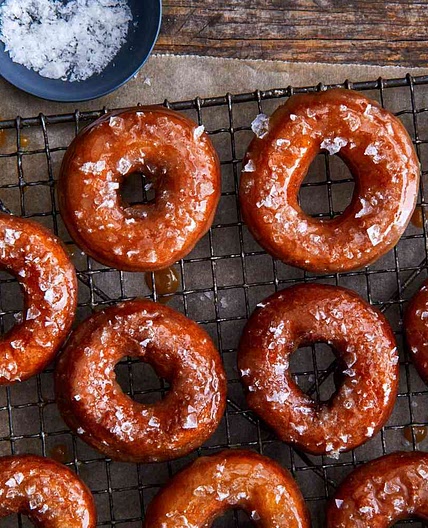 Apple Butter Doughnuts with Salted-Caramel Glaze