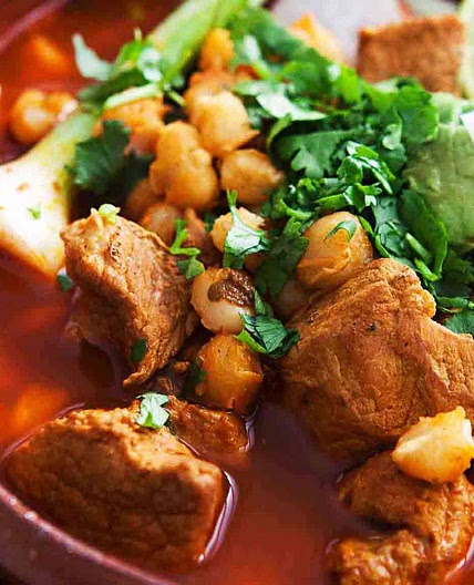 Pozole Rojo (Mexican Pork and Hominy Stew)