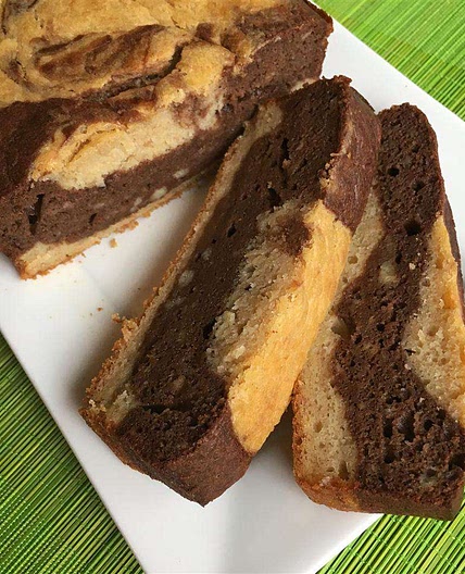 Dark Chocolate Marbled Banana Bread with Greek Yogurt