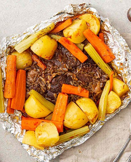 Oven-Baked Chuck Steak Dinner in Foil