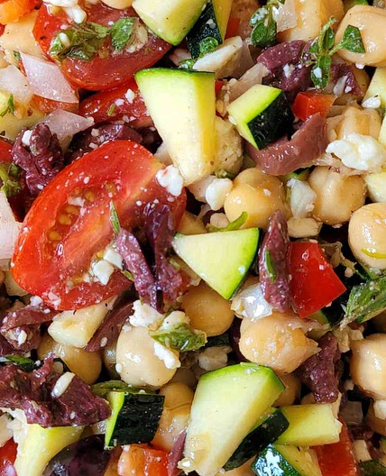 Mediterranean Zucchini and Chickpea Salad