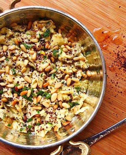 Scrambled Eggs With Sumac, Pine Nuts, and Parsley Recipe
