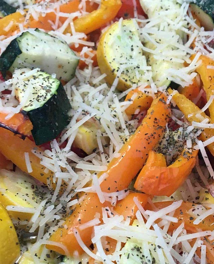 Roasted Garlic Zucchini and Tomatoes