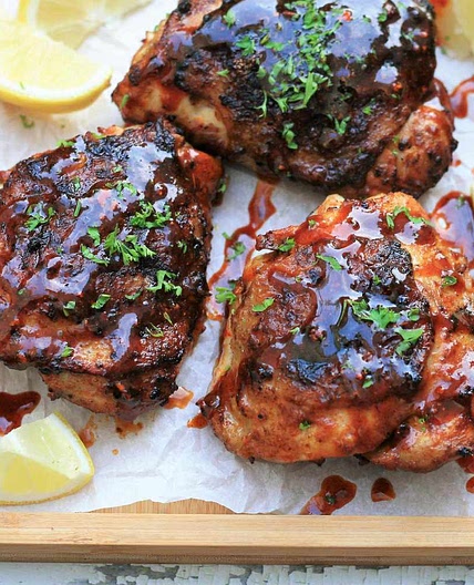 Grilled Harissa Chicken Thighs