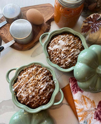 Pumpkin Crumble Cakes for two