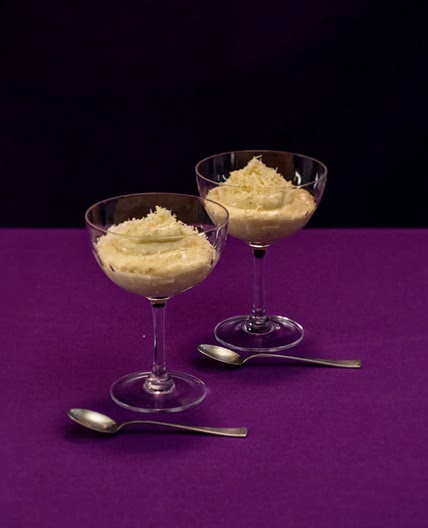 White chocolate cardamom mousse