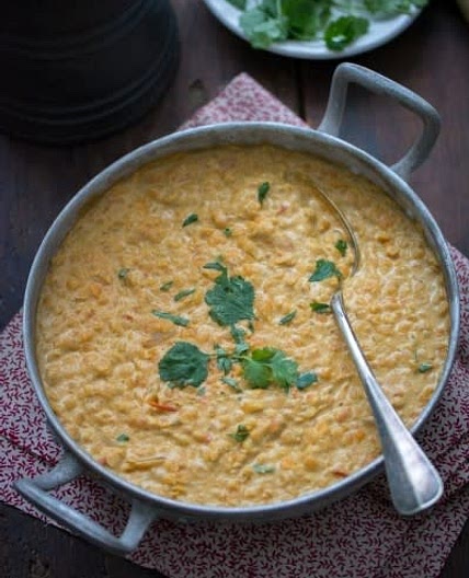Dhal de lentilles corail au lait de coco