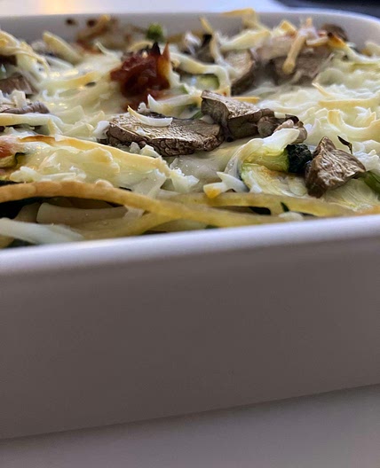 Gesunder Low calorie Nudelauflauf 