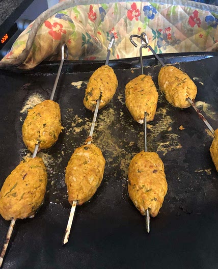 Tandoori Chicken Shish Kebabs with Minty Raita Dip