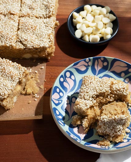 Gluten-Free White Chocolate Tahini Bars