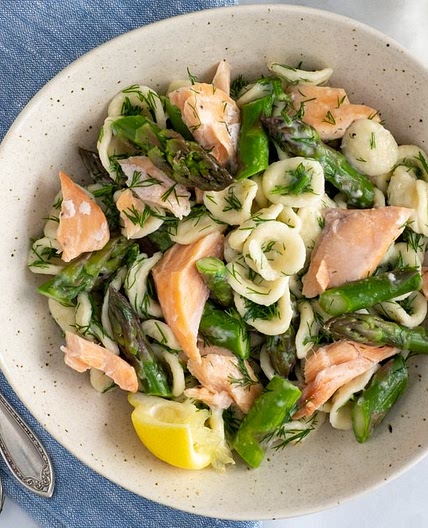 Salmon and Asparagus Orecchiette