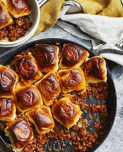 Sloppy Joe Casserole with Dinner Rolls