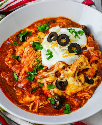 Chicken Enchilada Crockpot Casserole