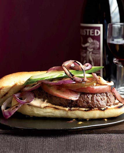 Cumin-Spiced Burgers with Harissa Mayo