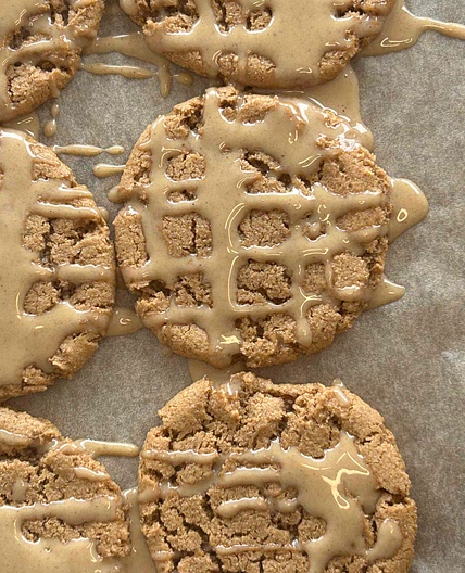 Maple Brown Sugar Cookies w/ Tahini Maple Glaze