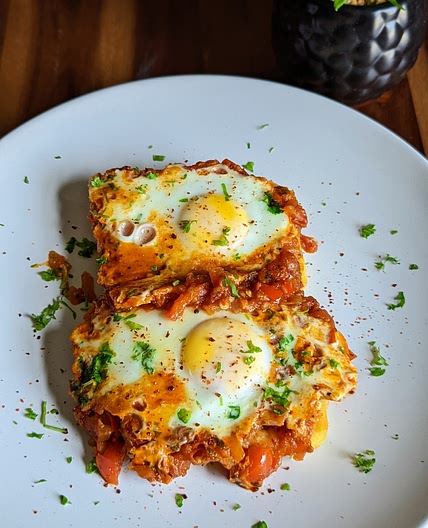 Shakshuka on Potato Waffles