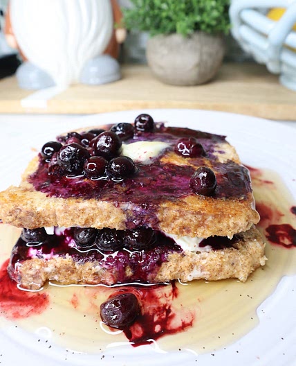 Stuffed Blueberry Protein French Toast