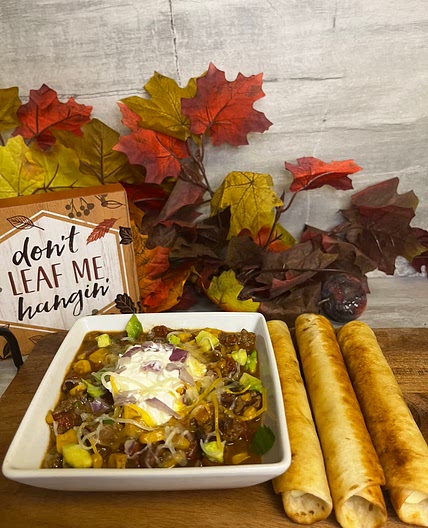 Taco Soup w/ Cheese Taquitos 