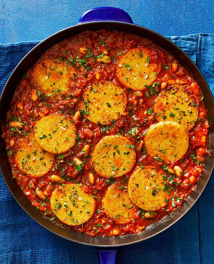 Skillet Polenta in Creamy Tomato Sauce
