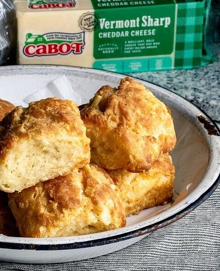 Air Fryer Cheddar Biscuits with Garlic Butter