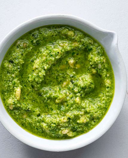 Garlic Scape and Basil Pesto