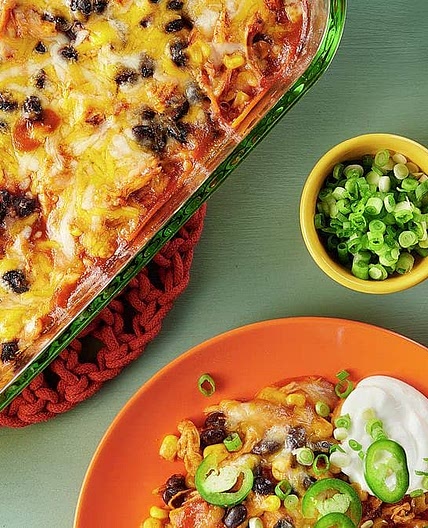 Easy Chicken and Black Bean Enchilada Casserole