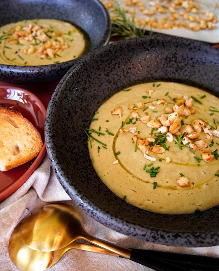 Potato Leek & Roasted Cashew Soup