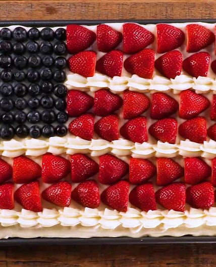 Sour Cream Flag Cake Recipe