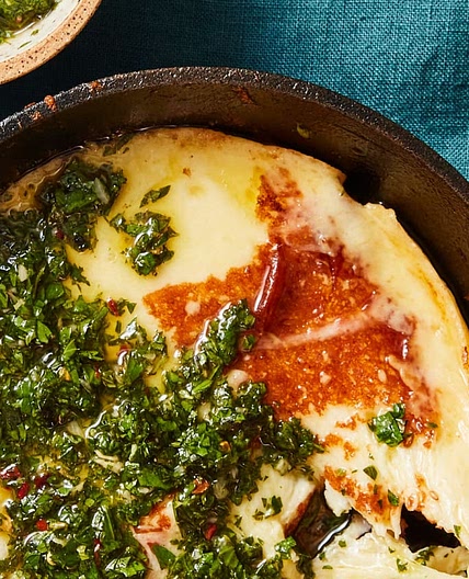 Cast Iron Provoleta with Chimichurri