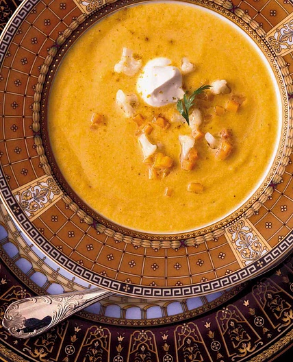 Curried Butternut Squash and Cauliflower Soup