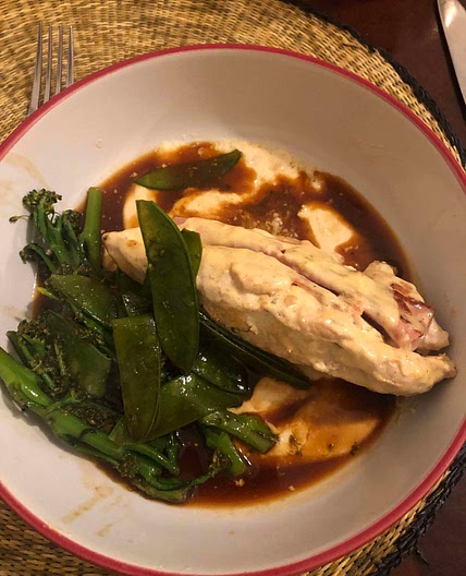 CHEESY HAM STUFFED CHICKEN