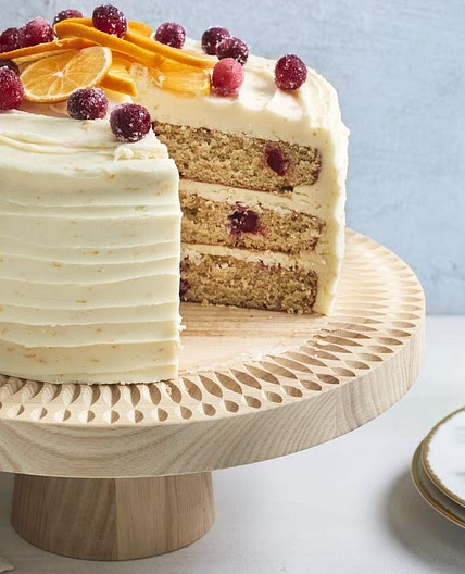 Cranberry-Orange Cake with Orange Buttercream