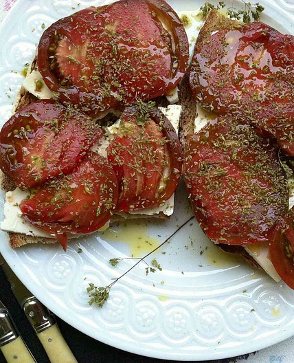Heirloom Tomato Toast with Feta